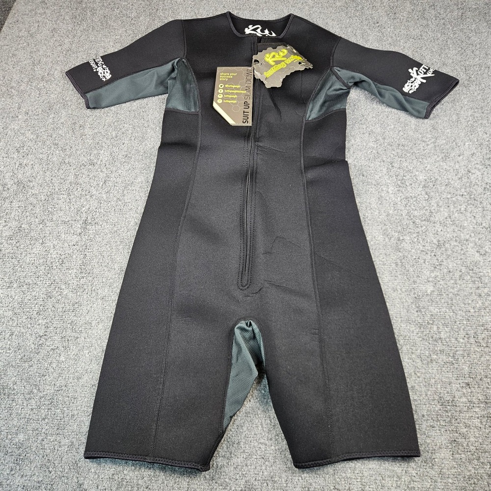 Kutting Weight Neoprene Sauna Suit Short Sleeve Bodysuit Black Small‎ KWsuitS